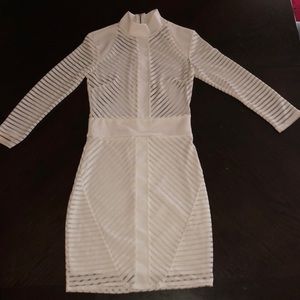 Fashion nova sexy white striped mini dress